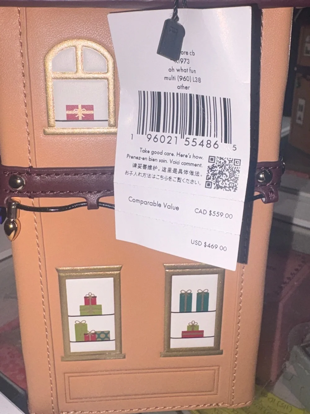 kate spade Tan and Red 'Kate's Toy Shop' Novelty Shoulder Bag